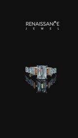 Rose gold Radiant Cut Diamond Classic Solitaire Ring with Pavé Band and Four-Prong Setting