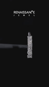 Platinum Princess Cut Five-Stone Diamond Band with Prong Setting