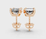 Rose gold Radiant Cut Diamond Stud Earrings