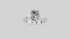 Platinum Oval Cut Solitaire Engagement Ring with Round Band and Four-Prong Setting 2