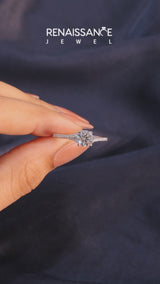 Silver 1.52 Carat D VVS1 Round Solitaire Pavé Band with Four-Prong Setting
