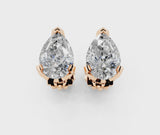 Rose gold Pear Cut Diamond Stud Earrings