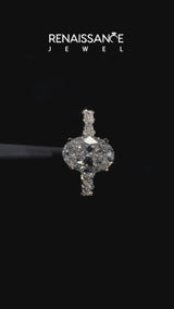 14K Yellow Gold 2.59 Carat D VVS1 Oval Solitaire with Side Stones, Pave Band, Four-Prong Setting