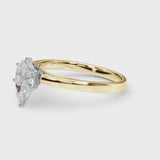 Yellow gold Pear Solitaire Diamond Ring with Four-Prong Setting and Classic Band