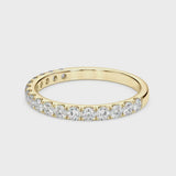 Yellow gold Round Diamond Eternity Band with Prong Setting