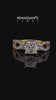Yellow gold Cushion Three-Stone Diamond Ring with Pavé Split Shank and Four-Prong Setting 5