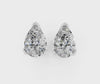 Platinum Pear Brilliant Diamond Stud Earrings 3