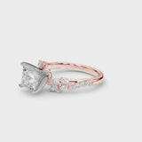 Rose gold Princess Solitaire Marquise Twist Band with Six-Prong Setting