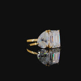 White gold Princess and Emerald Cut Toi Moi Ring with Prong Setting