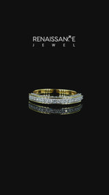 Yellow gold Pavé Round Diamond Channel Set Eternity Band