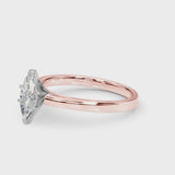 Rose gold Marquise Solitaire Diamond Ring with Four-Prong Setting and Classic Band
