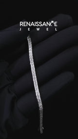 White gold Princess Cut Diamond Tennis Bracelet with Channel Setting