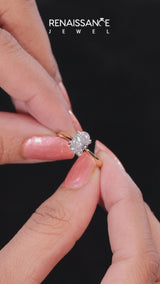 10K Yellow Gold 3.09 Carat E VS1 Oval Solitaire Engagement Ring with Classic Band and Four-Prong Setting