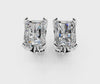 Silver Radiant Brilliant Diamond Stud Earrings 3