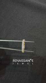Yellow gold Princess Cut Diamond Eternity Band with Channel Setting and Shared Prong