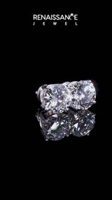 Silver Round Cut Diamond Stud Earrings