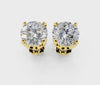 Yellow gold Round Brilliant Diamond Stud Earrings 4