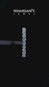 Silver Round Diamond Half-Eternity Prong-Set Band