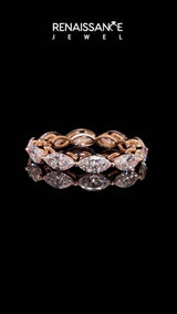 Rose gold Marquise Diamond Eternity Band with U-Prong Setting