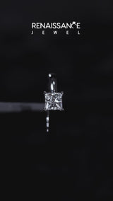 Silver Heart Cut Cut Diamond Solitaire Engagement Ring with Tapered Plain Band and Four-Prong Setting