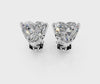 White gold Heart Brilliant Diamond Stud Earrings 4