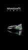 White gold Emerald Cut Diamond Three-Stone Ring with Pear Green Sapphire Side Stones and Prong Setting_14