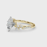 Yellow gold Marquise Solitaire Marquise Twist Band with Six-Prong Setting