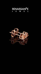 Rose gold Heart Cut Morganite Stud Earrings