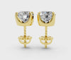 Yellow gold Round Brilliant Diamond Stud Earrings 5