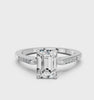 White gold Emerald Cut Channel Set Solitaire Engagement Ring with Four-Prong Setting_109