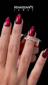 Yellow gold Round Diamond Twisted Eternity Band with Pavé and Shared Prong Setting