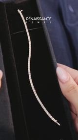 Yellow gold Round Diamond Tennis Bracelet with Prong Setting