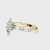 Yellow gold Marquise Solitaire with Side Baguettes and Channel Set Band 3