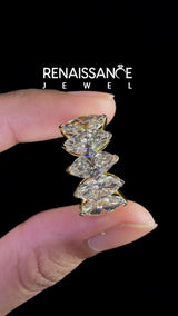 Yellow gold Five-Stone Marquise Diamond Prong Set Band
