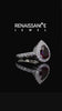 White gold Pear Cut Ruby Halo Ring with Pavé Band and Prong Setting_12