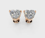 Rose gold Heart Cut Diamond Stud Earrings