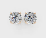 Rose gold Asscher Cut Diamond Stud Earrings