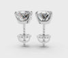 Silver Oval Brilliant Diamond Stud Earrings 4