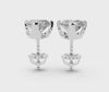 Silver Heart Brilliant Diamond Stud Earrings 4