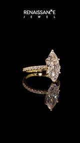 Yellow gold Princess Diamond Pavé Band with Six-Prong Setting