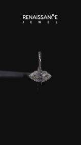 Yellow gold Marquise Cut Diamond Solitaire Ring with Flower Prong Setting and Classic Band