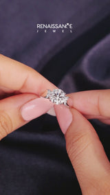 10K White Gold 2.01 Carat F VS1 Round Cut Diamond Channel Set Solitaire Ring with Four-Prong Setting
