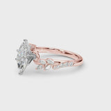 Rose gold Marquise Solitaire Marquise Twist Band with Six-Prong Setting