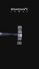 Yellow gold Channel Set Baguette and Round Diamond Eternity Band