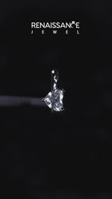10K White Gold 1.51 Carat F VS1 Heart Cut Solitaire Engagement Ring with Round Band and Four-Prong Setting