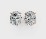 Rose gold Oval Cut Diamond Stud Earrings