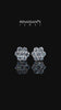 White gold Cluster Round Diamond Stud Earrings with Prong Setting