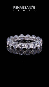 White gold Round Diamond Woven Full Eternity Band
