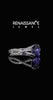 White gold Oval Cut Blue Sapphire Solitaire Ring with Four-Prong Setting and Twisted Pavé Band_13