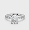 White gold Radiant Solitaire Pavé Band with Four-Prong Setting_107